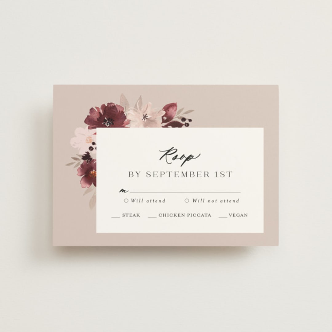 "Emyn" - RSVP Postcards in Burgundy by Itsy Belle Studio - Front
