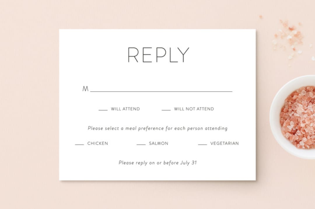 "Forever And" - RSVP Postcards in Black Tie by Kim Dietrich Elam - Front