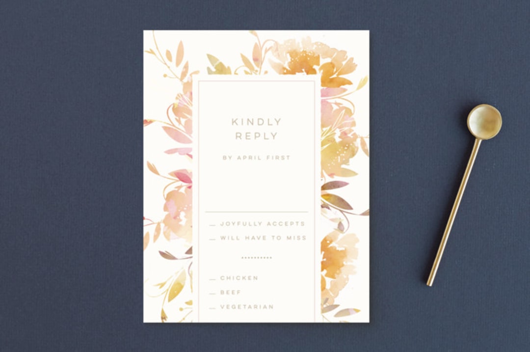 "Garden" - RSVP Postcards in Peach by Lori Wemple - Front
