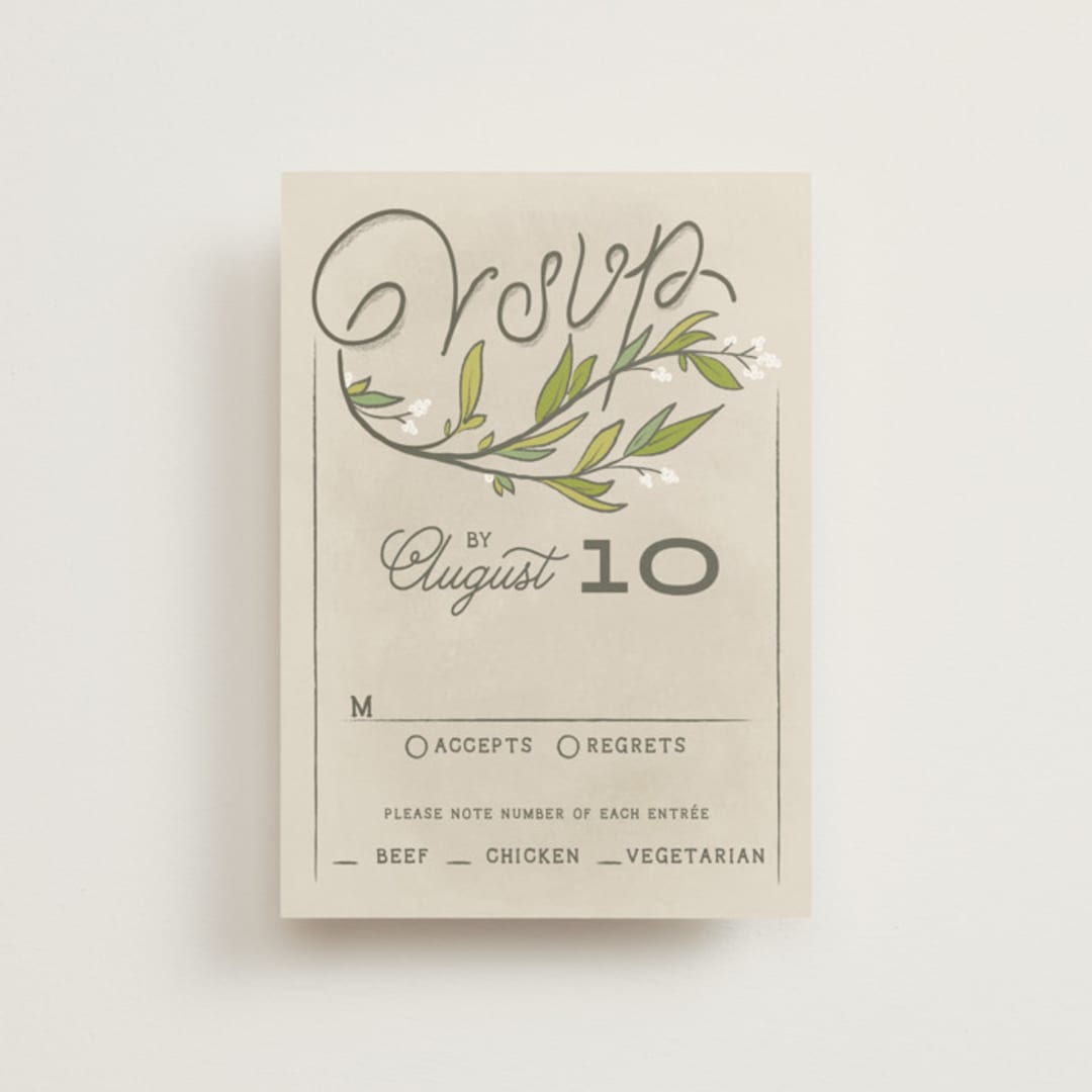 "Rustic Love" - RSVP Postcards in Parchment by GeekInk Design - Front