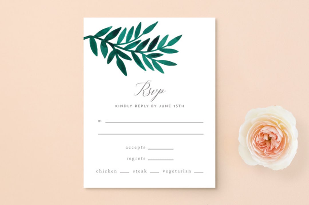 "Painted Greenery" - RSVP Postcards in Evergreen by Katharine Watson - Front