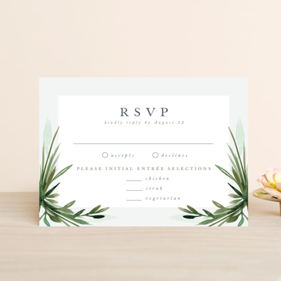 "Botanical Frame" - RSVP Postcards in Fern by Kate Ahn - Front