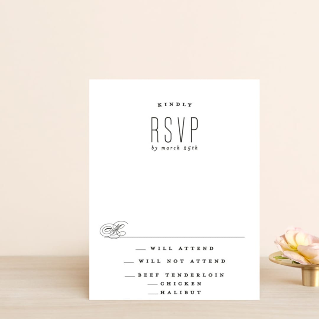 "Scripted Ampersand" - RSVP Postcards in Midnight by Roxy Cervantes - Front