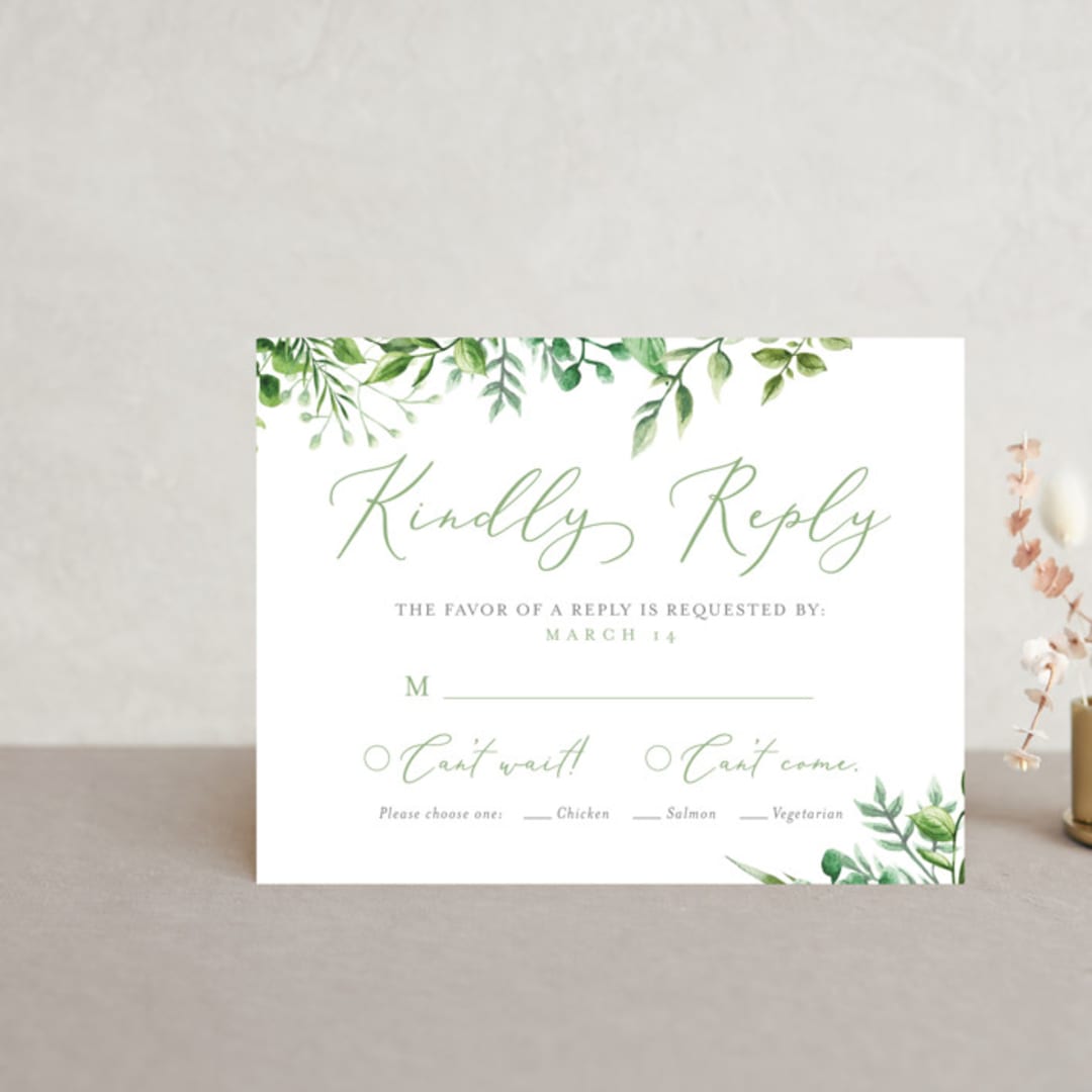"Bright & Green" - RSVP Postcards in Spring by Amanda Day - Front