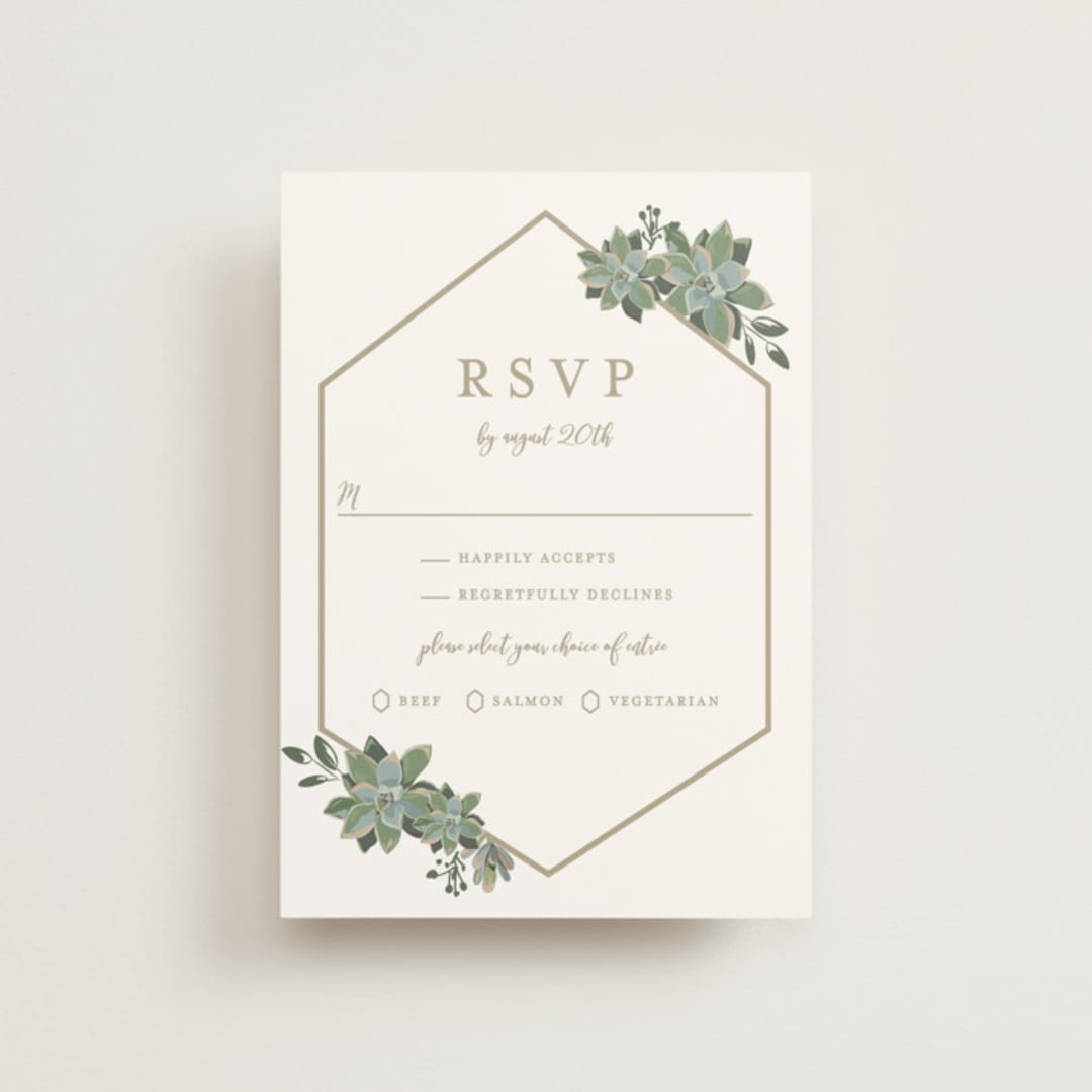 "Succulent Surround" - RSVP Postcards in Cloud by Susan Moyal - Front