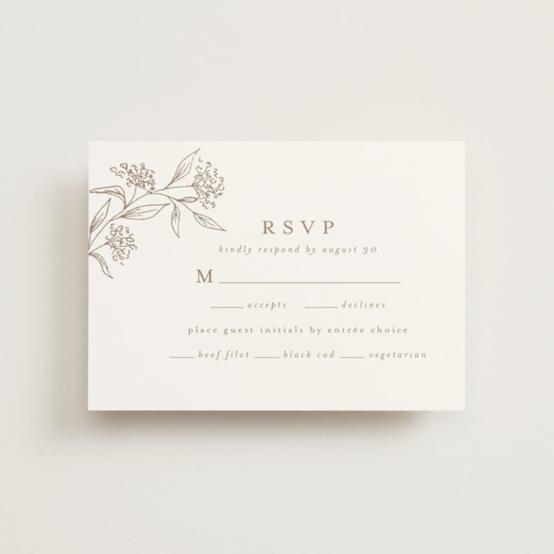 "Monogrammed" - RSVP Postcards in Taupe by Chris Griffith - Front