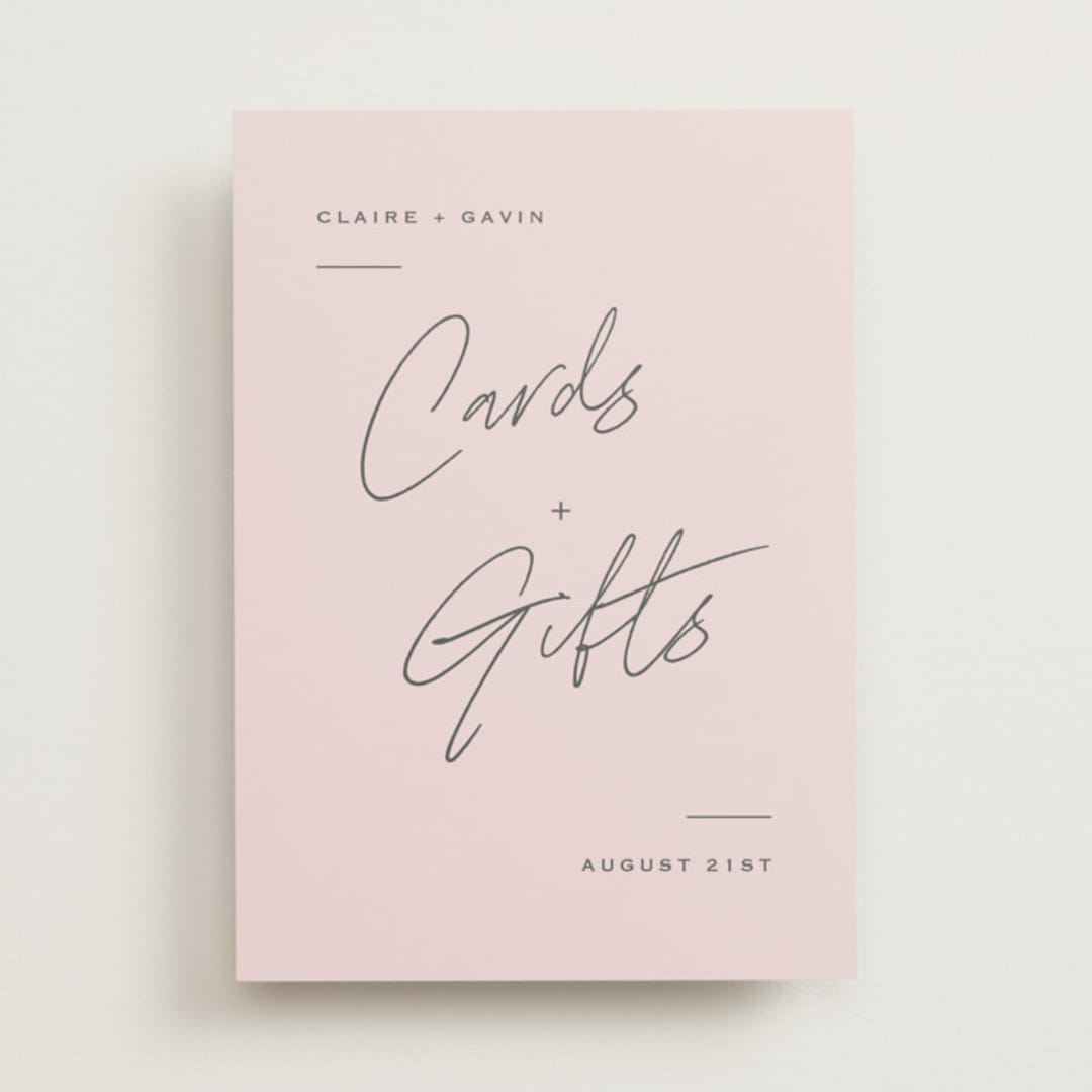 "Chic Names" - Reception Signs in Blush by Carolyn MacLaren - Front