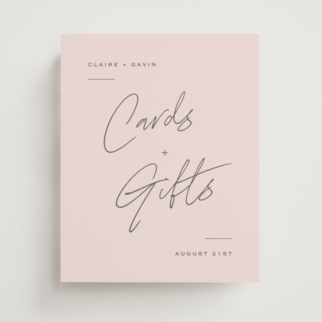 "Chic Names" - Reception Signs in Blush by Carolyn MacLaren - Front