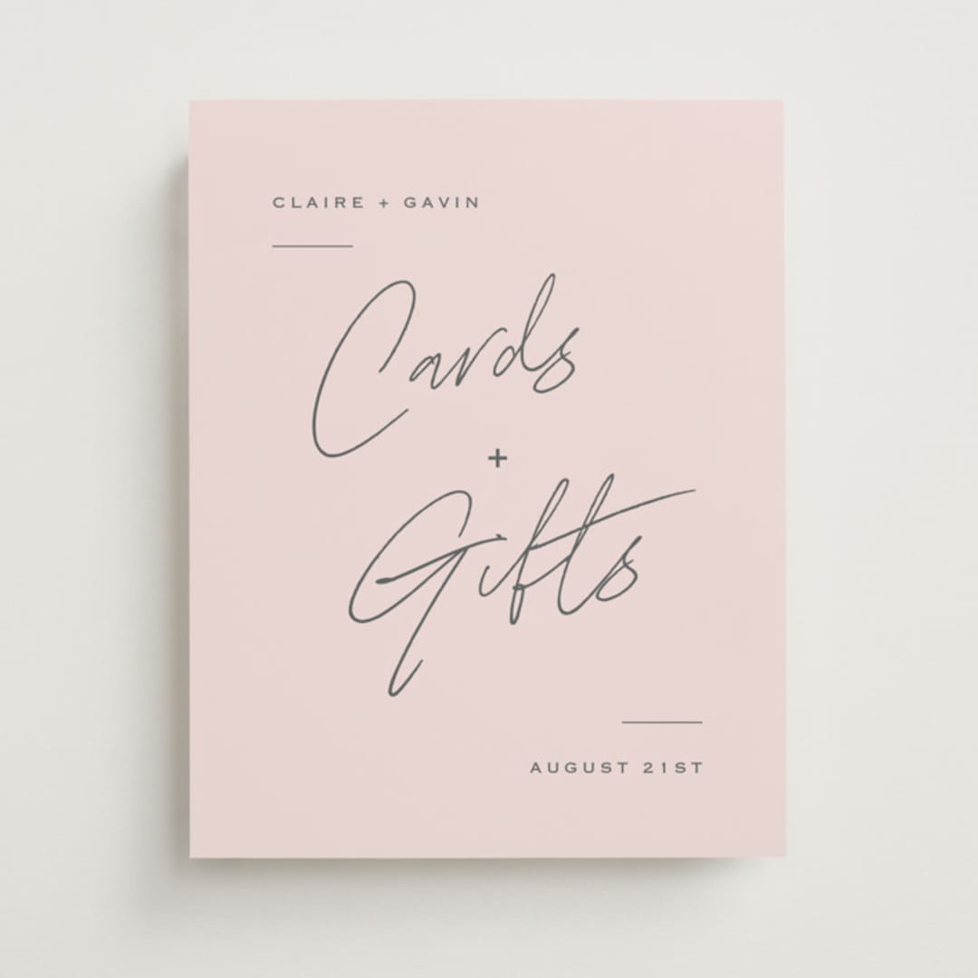 "Chic Names" - Reception Signs in Blush by Carolyn MacLaren - Front