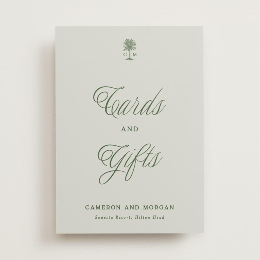 "Tropical" - Reception Signs in Sage by Bethan - Front