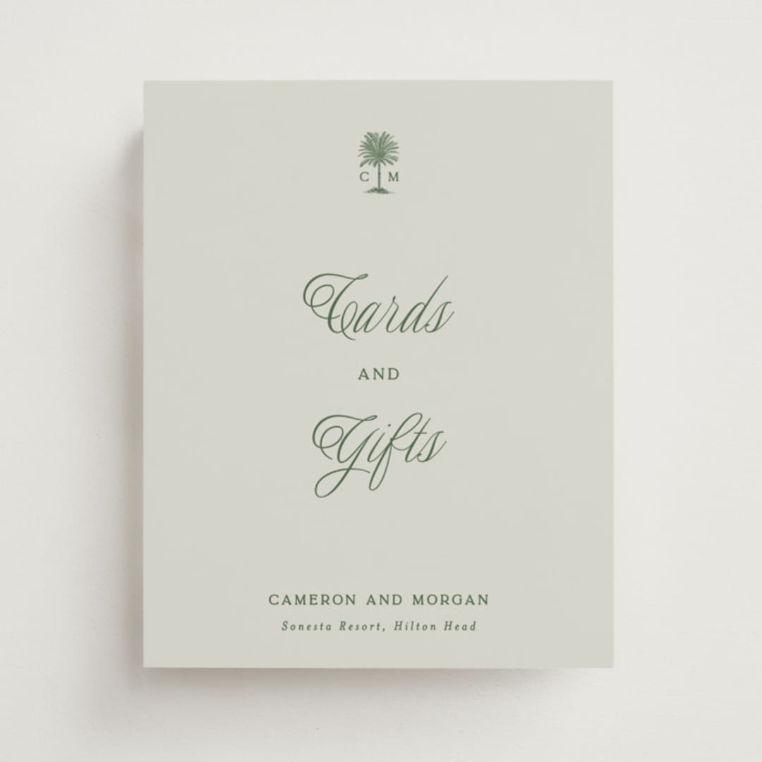 "Tropical" - Reception Signs in Sage by Bethan - Front