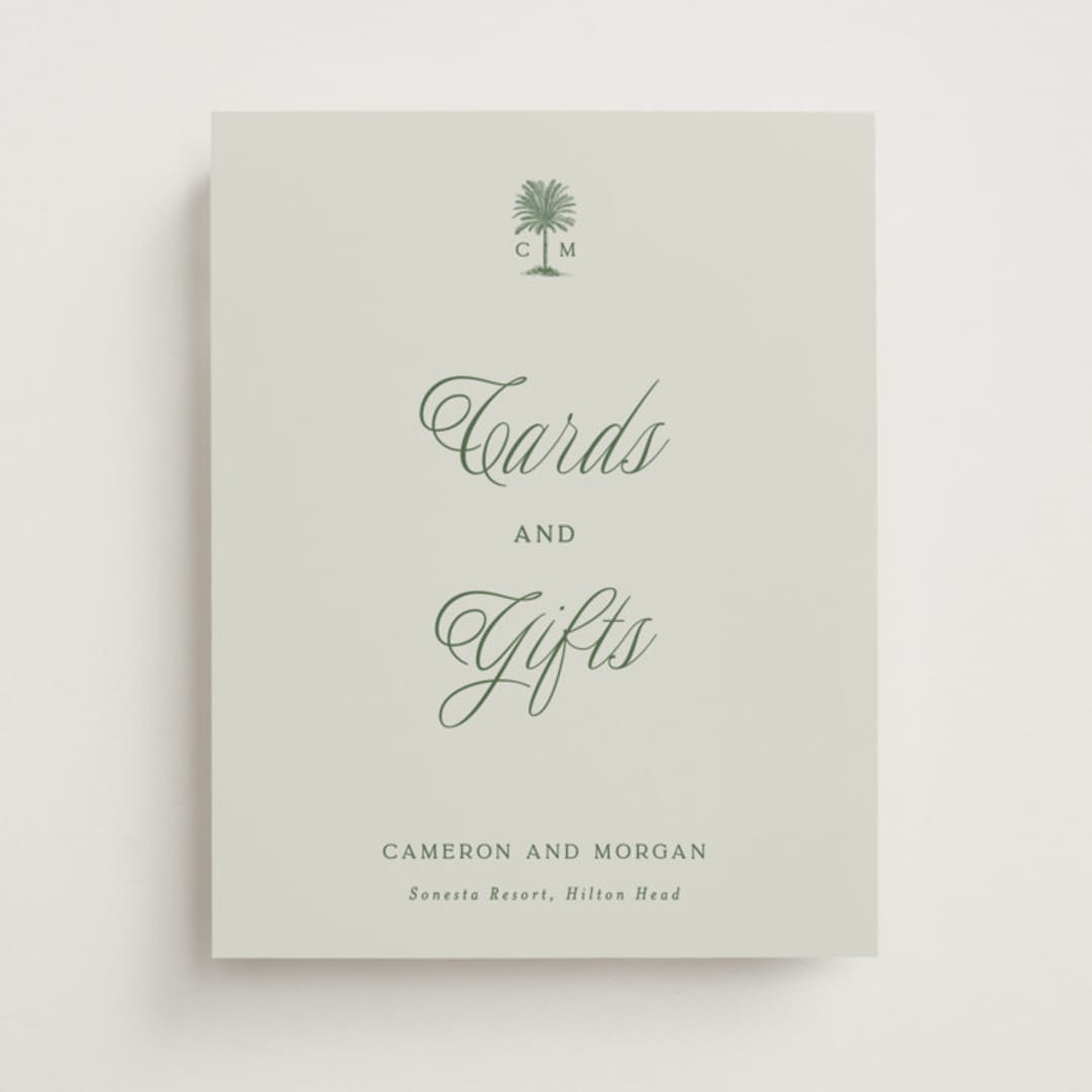 "Tropical" - Reception Signs in Sage by Bethan - Front