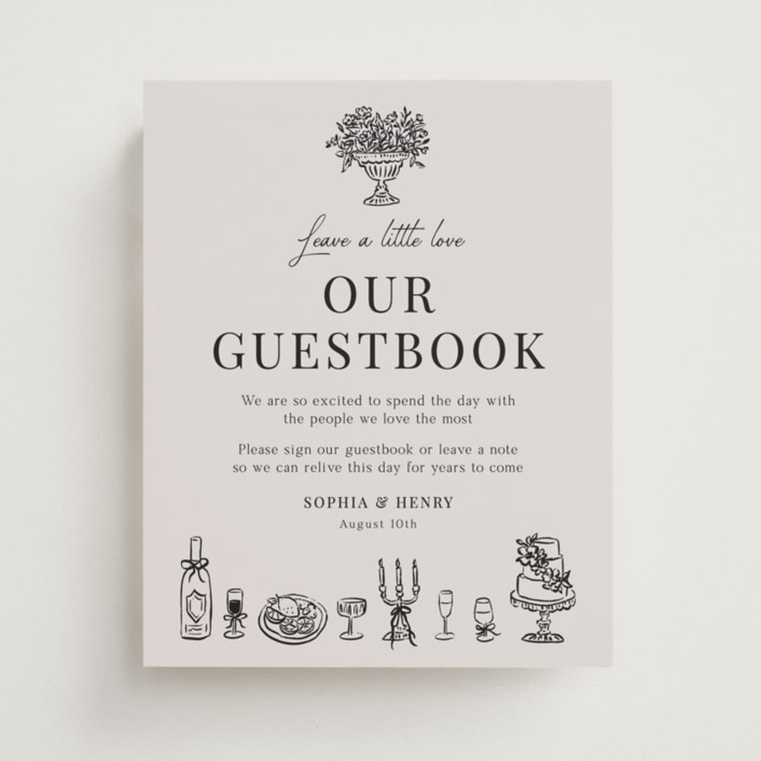 "Modern Sketch" - Reception Signs in Noir by Elly - Front