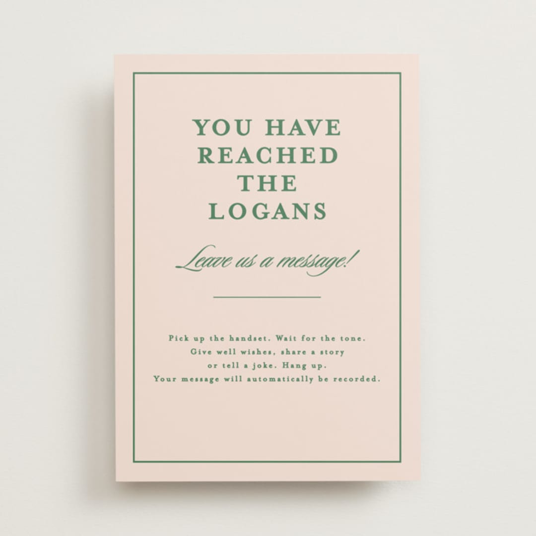 "Scripted" - Reception Signs in Emerald by Creo Study - Front