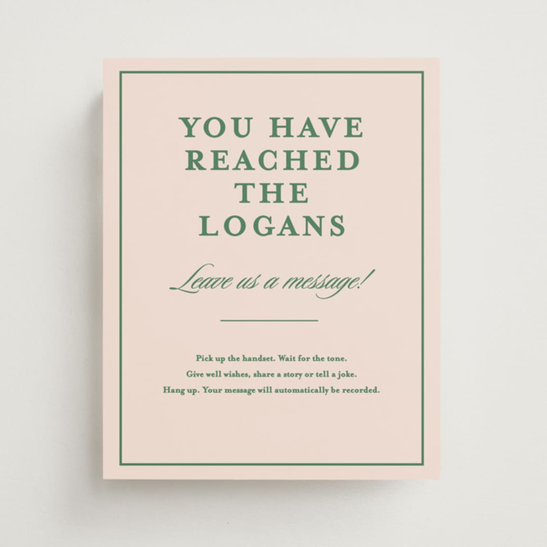 "Scripted" - Reception Signs in Emerald by Creo Study - Front