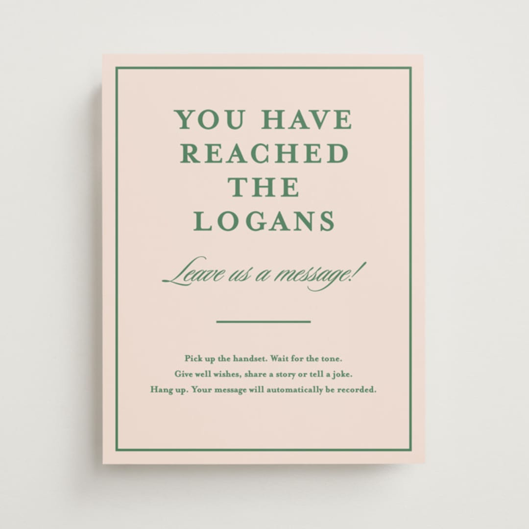 "Scripted" - Reception Signs in Emerald by Creo Study - Front