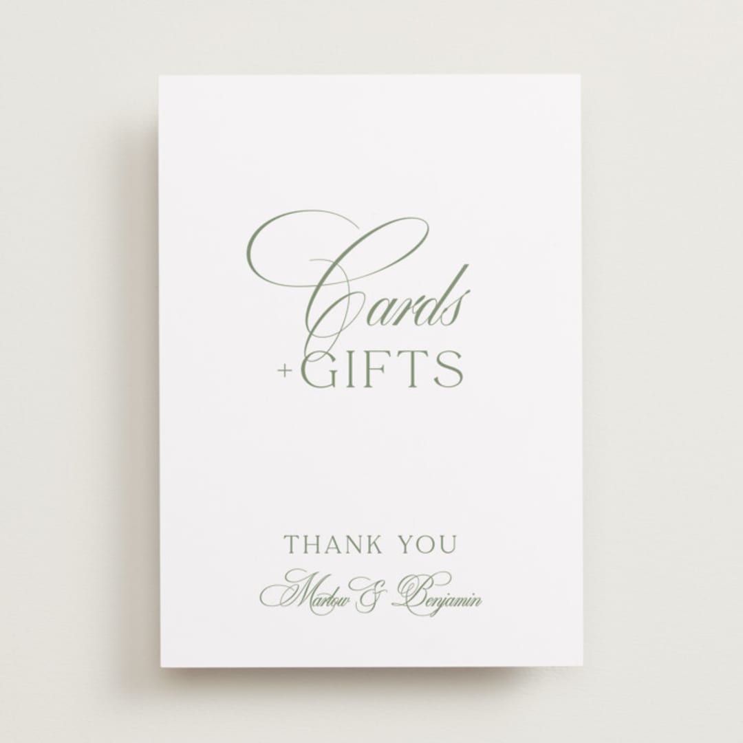 "Chic Script" - Reception Signs in Garden by Kelly Schmidt - Front