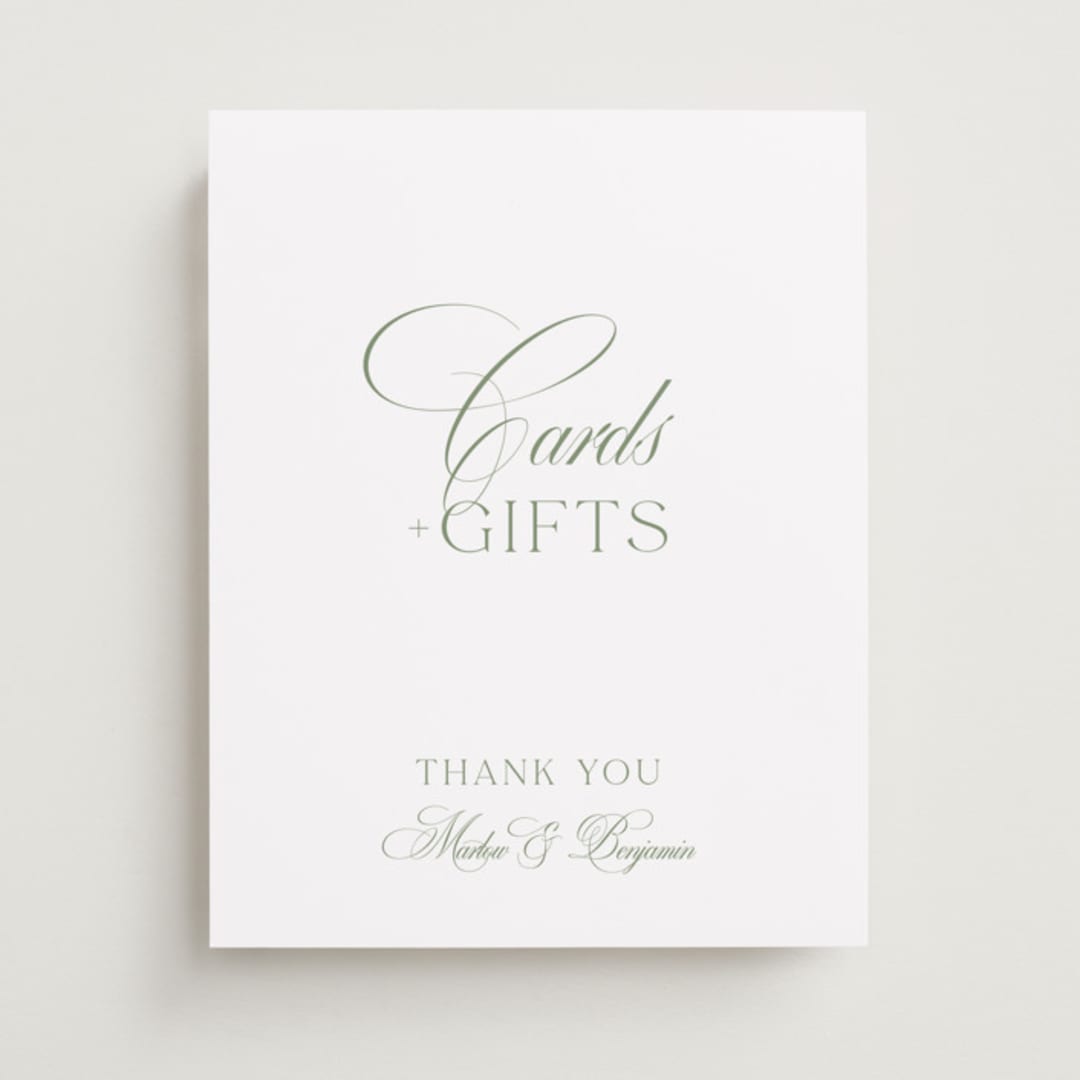 "Chic Script" - Reception Signs in Garden by Kelly Schmidt - Front