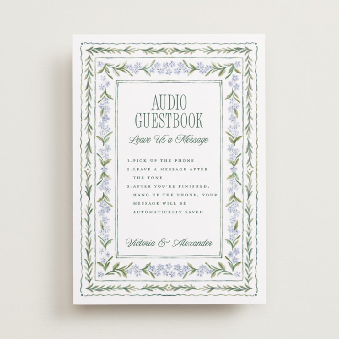 "Vintage Sketched" - Reception Signs in Wisteria by Jenna Holcomb - Front