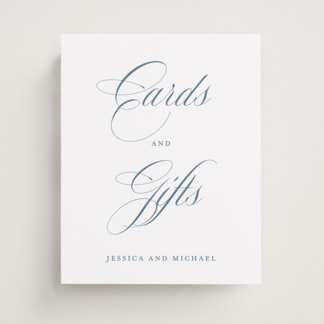 "Empire" - Reception Signs in Dusty Blue by Jennifer Postorino - Front