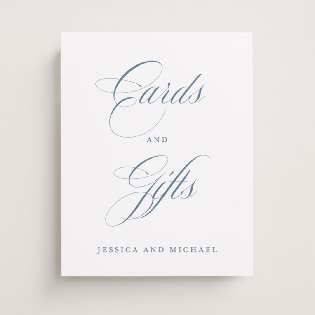 "Empire" - Reception Signs in Dusty Blue by Jennifer Postorino - Front