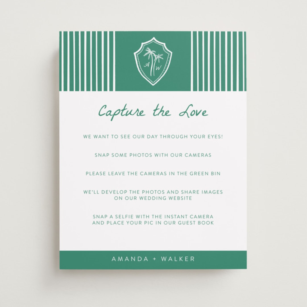 "Palm Tree Crest" - Reception Signs in Palm by Erika Firm - Front