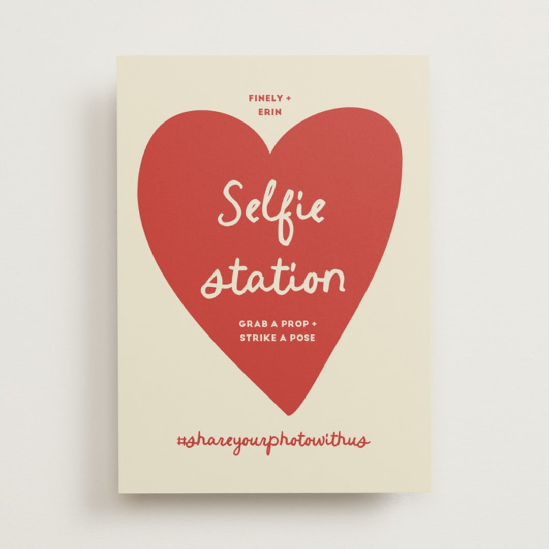 "Big Heart Wedding" - Reception Signs in Cherry by Ani Somi - Front