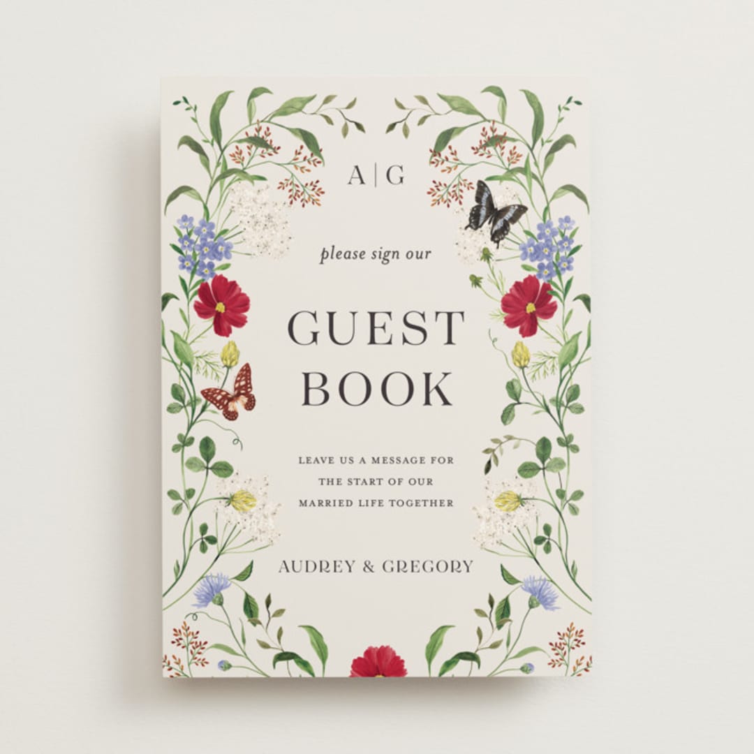 "Wild meadow" - Reception Signs in Elder Flower by Sarah Knight - Front