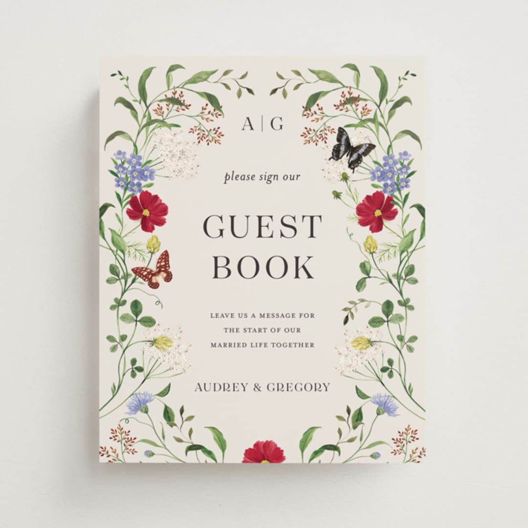 "Wild meadow" - Reception Signs in Elder Flower by Sarah Knight - Front