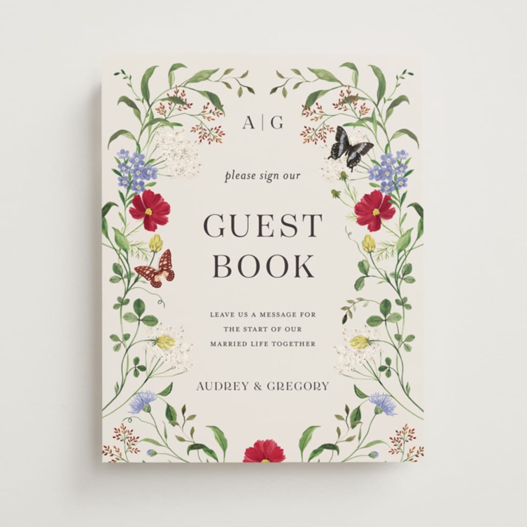 "Wild meadow" - Reception Signs in Elder Flower by Sarah Knight - Front
