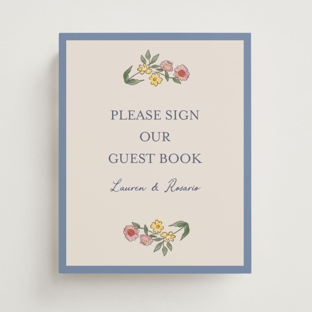 "A wedding in Low Country" - Reception Signs in Cornflower by Chris Griffith - Front