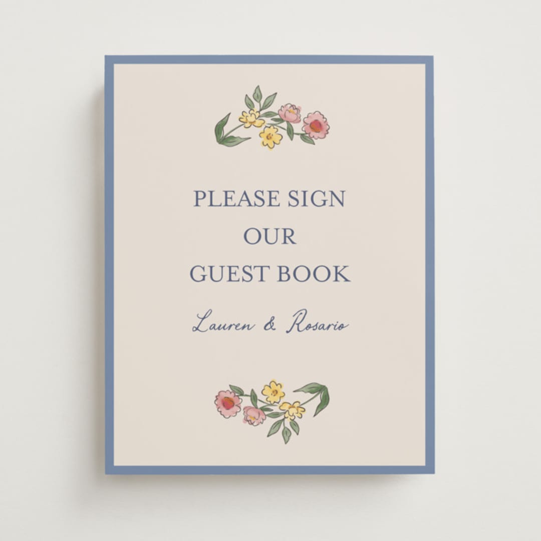 "A wedding in Low Country" - Reception Signs in Cornflower by Chris Griffith - Front