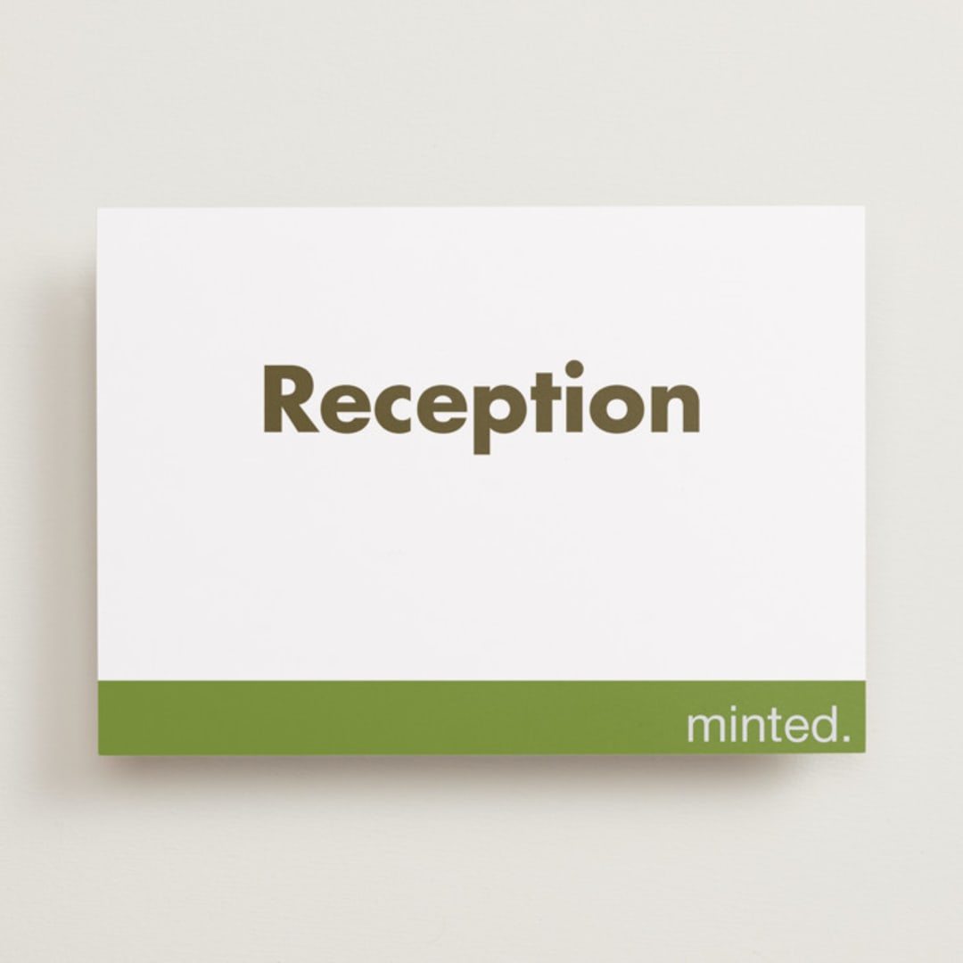 "Landscape Custom" - Reception Signs in Charcoal by Minted Custom - Front