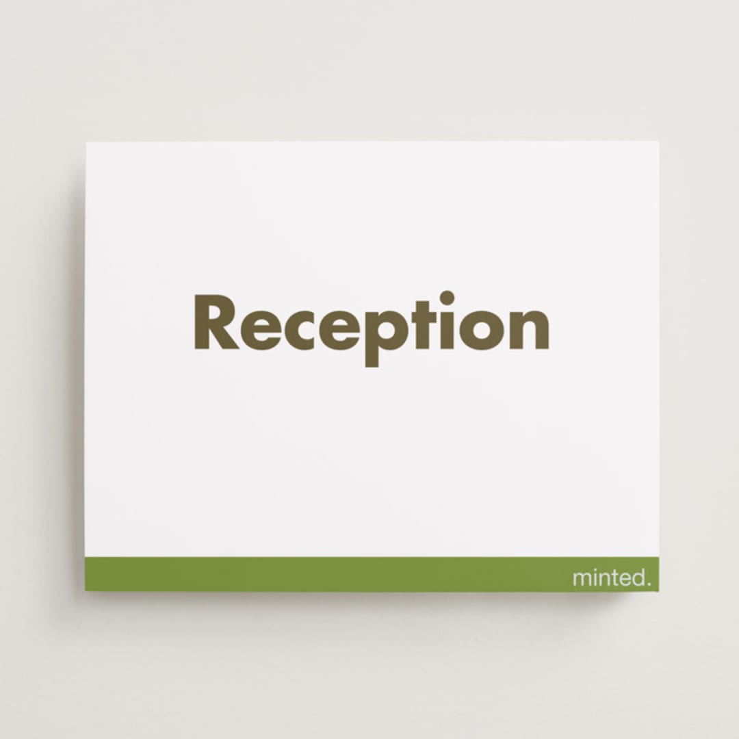 "Landscape Custom" - Reception Signs in Charcoal by Minted - Front