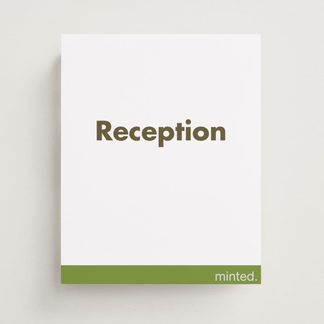 "Portrait Custom" - Reception Signs in Charcoal by Minted - Front