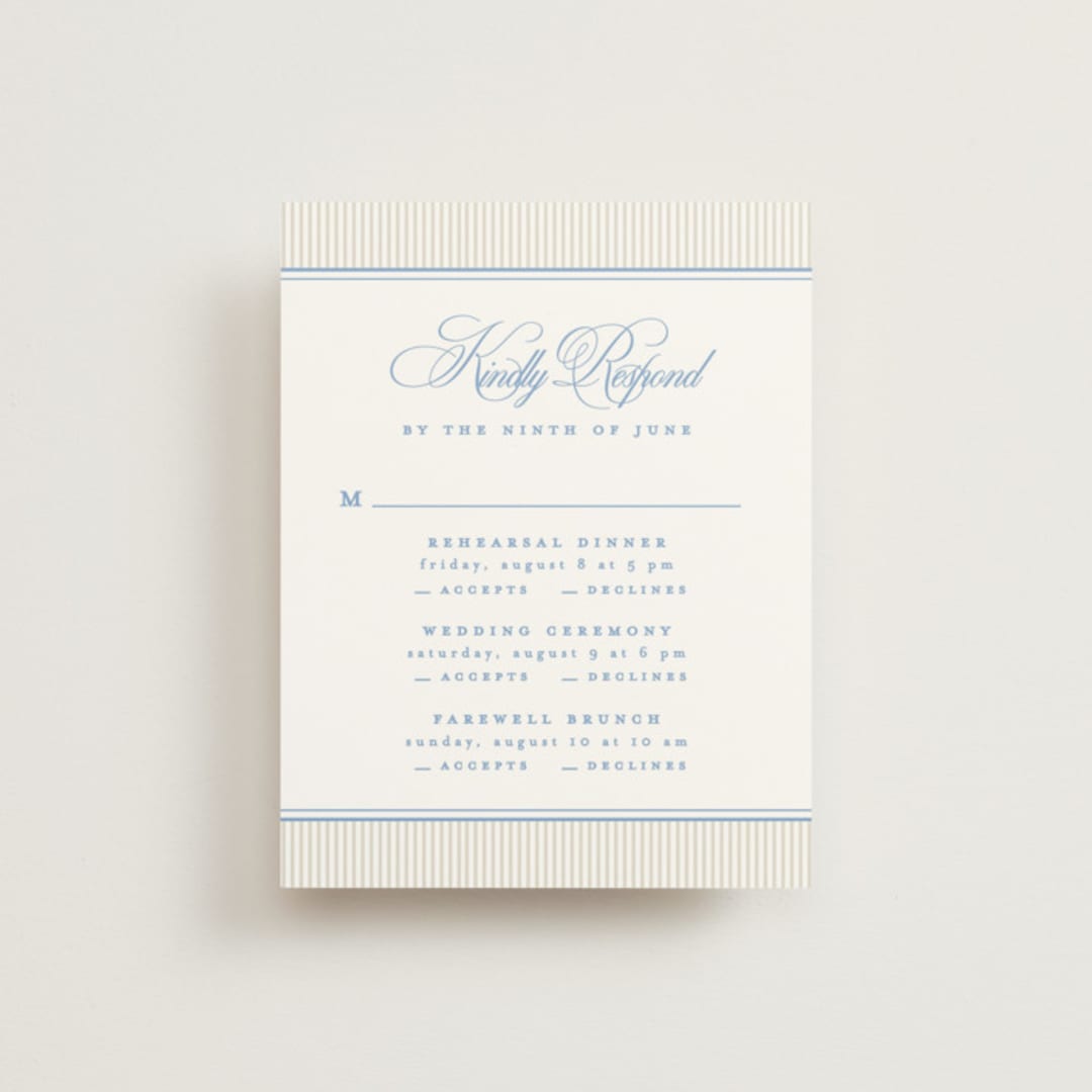 "Patterned florals" - Multi-Event RSVP Cards in Powder by Creo Study - Front