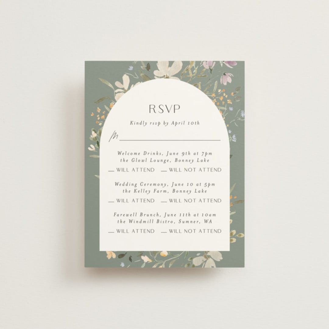 "Aster" - Multi-Event RSVP Cards in Garden by Itsy Belle Studio - Front