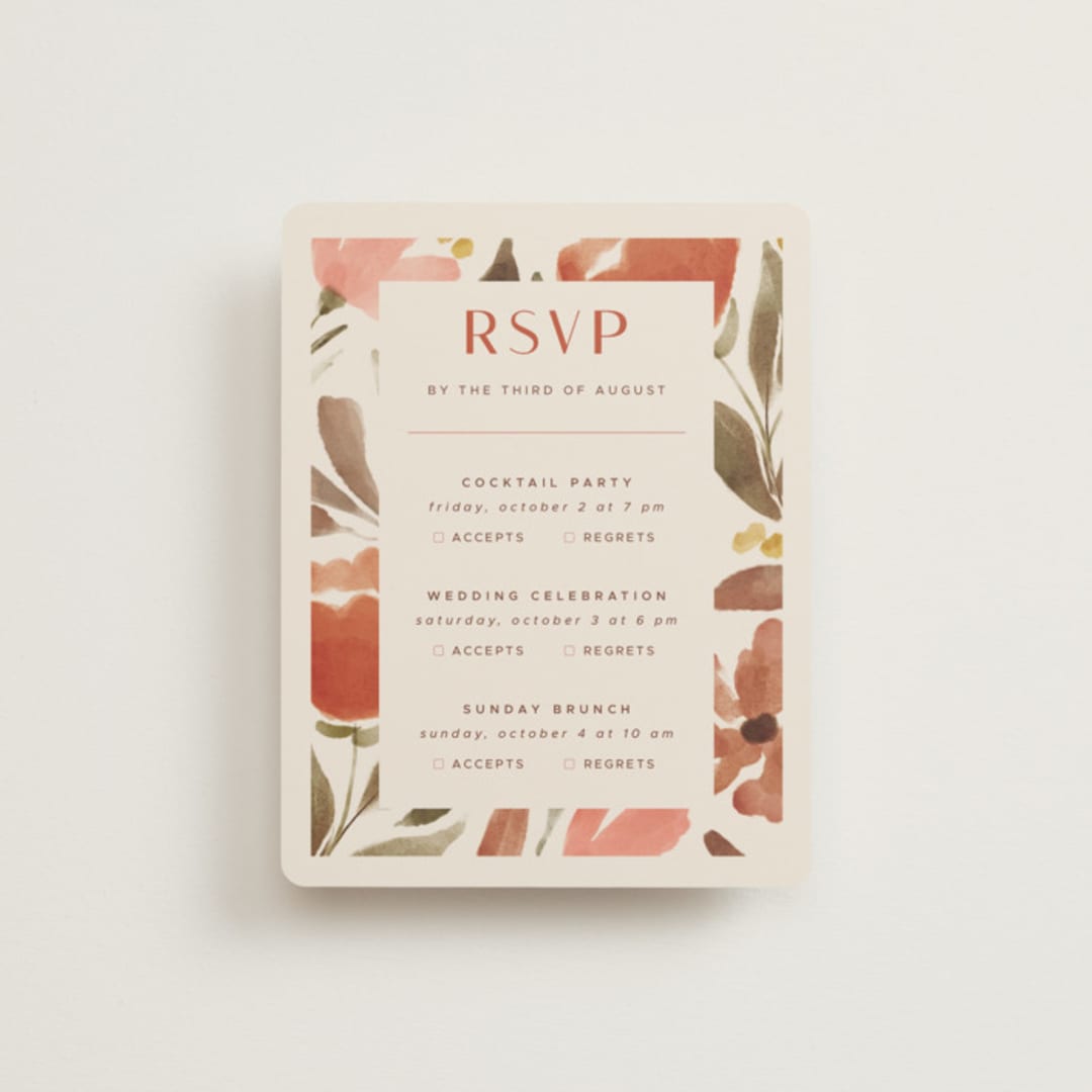 "Giardino" - Multi-Event RSVP Cards in Saffron by Vera Lim - Front