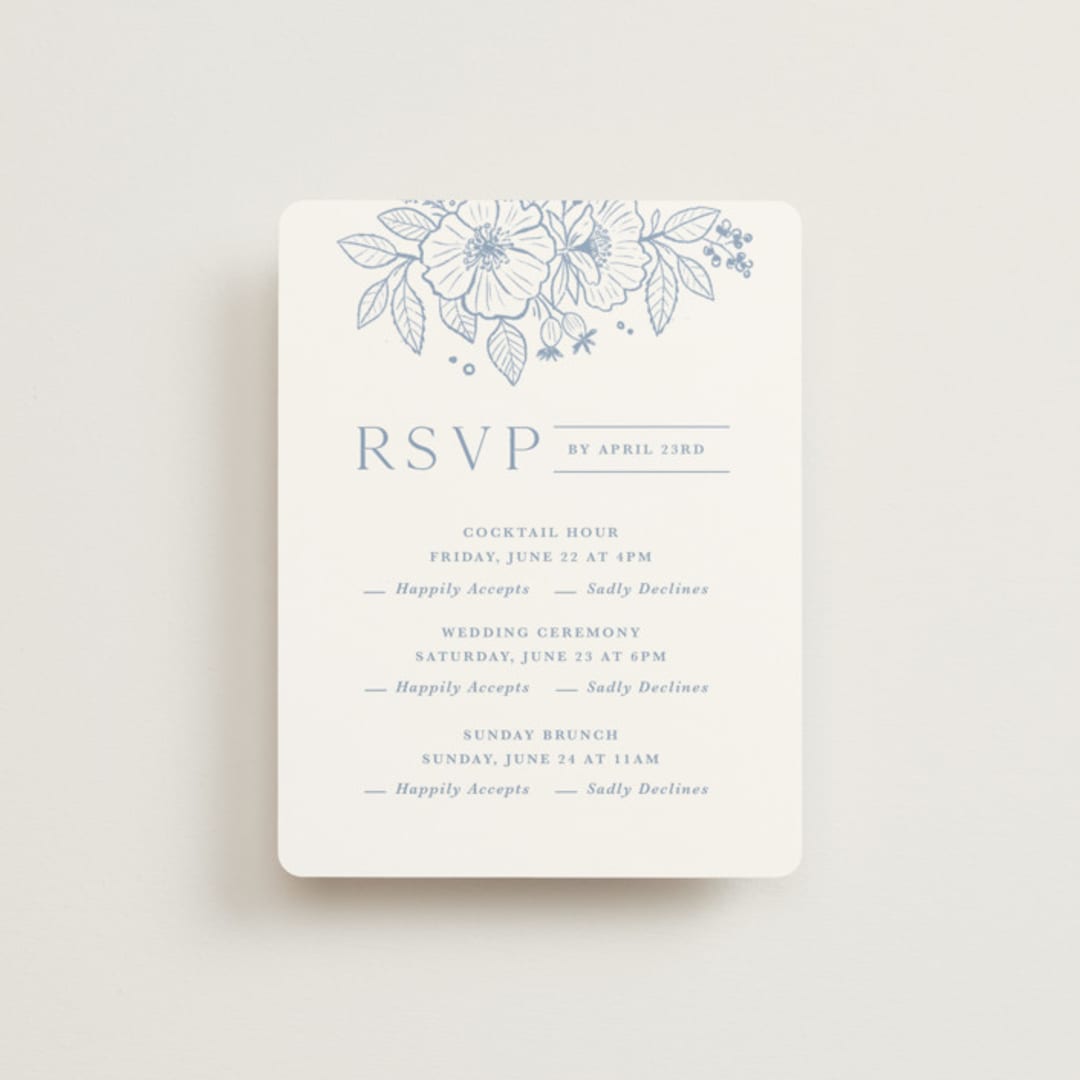 "Wild Roses" - Multi-Event RSVP Cards in Nova by Kristen Smith - Front