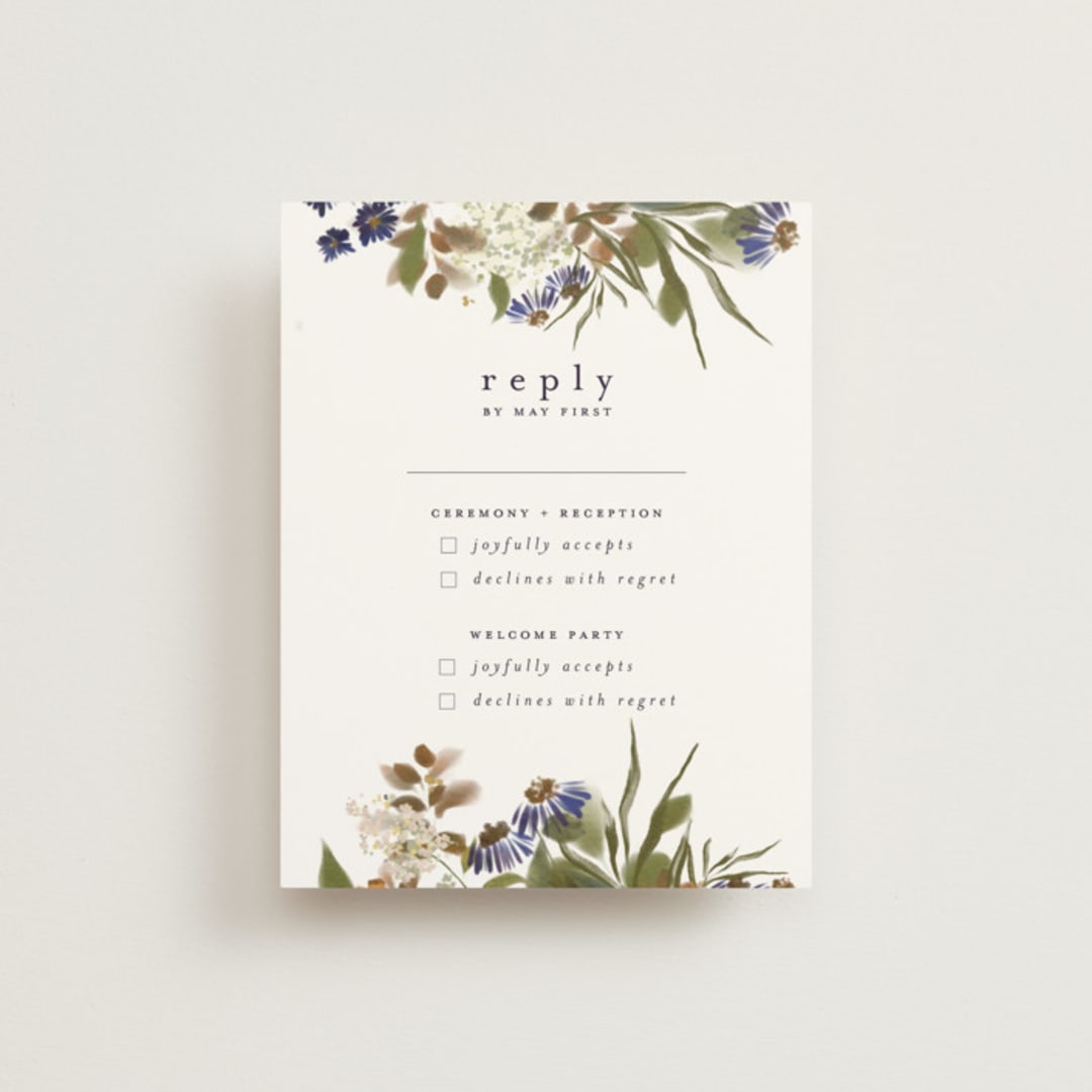 "Pressed Garden" - Multi-Event RSVP Cards in Fall by Grace Kreinbrink - Front