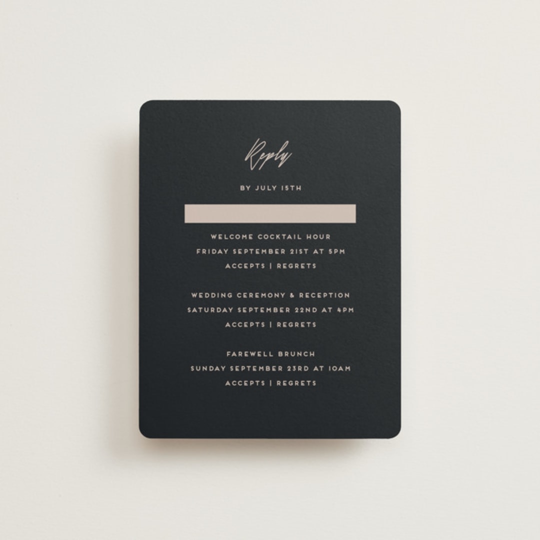 "Dahlia Season" - Multi-Event RSVP Cards in Navy by Olivia Kanaley Inman - Front