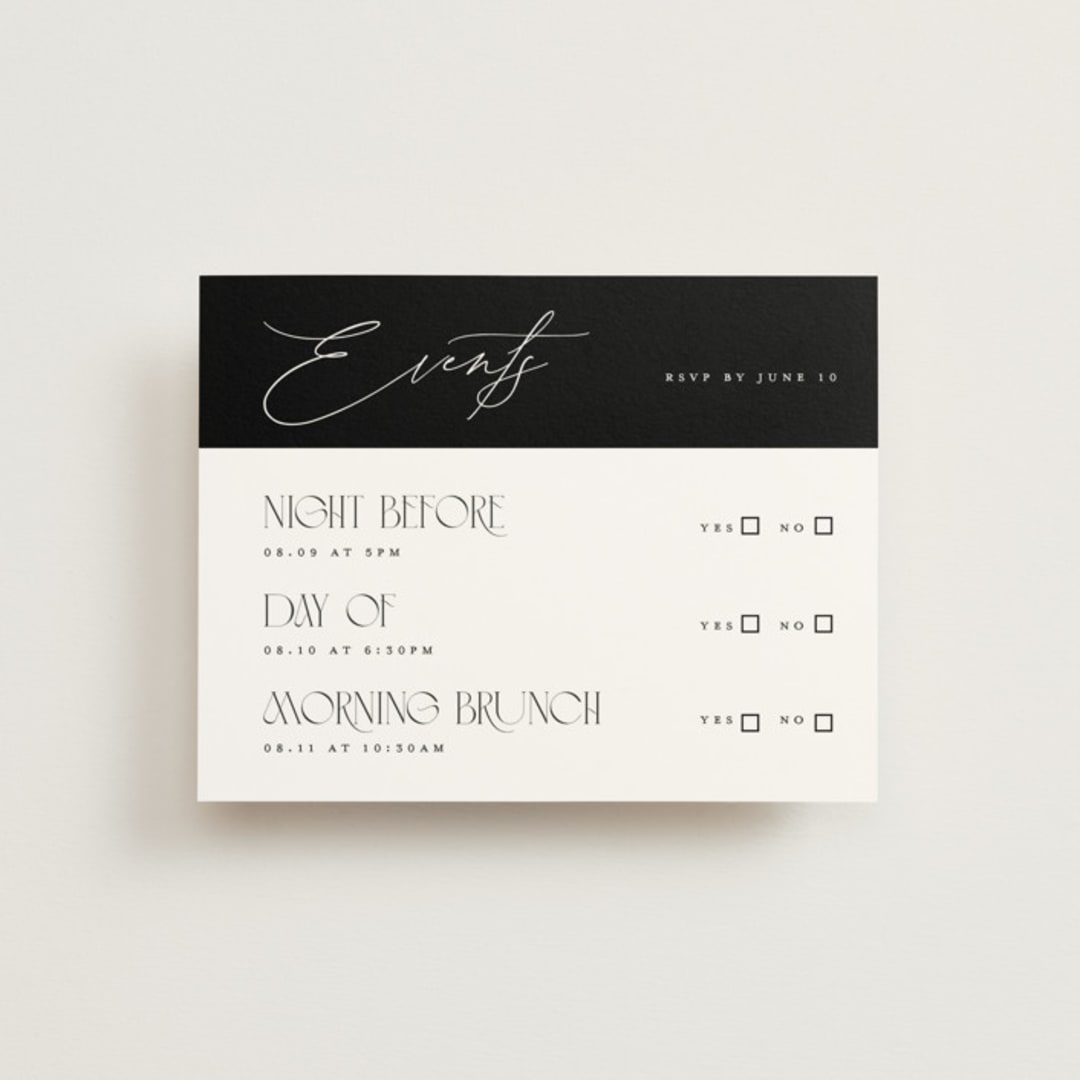 "Everly" - Multi-Event RSVP Cards in Pearl by Christie Garcia - Front