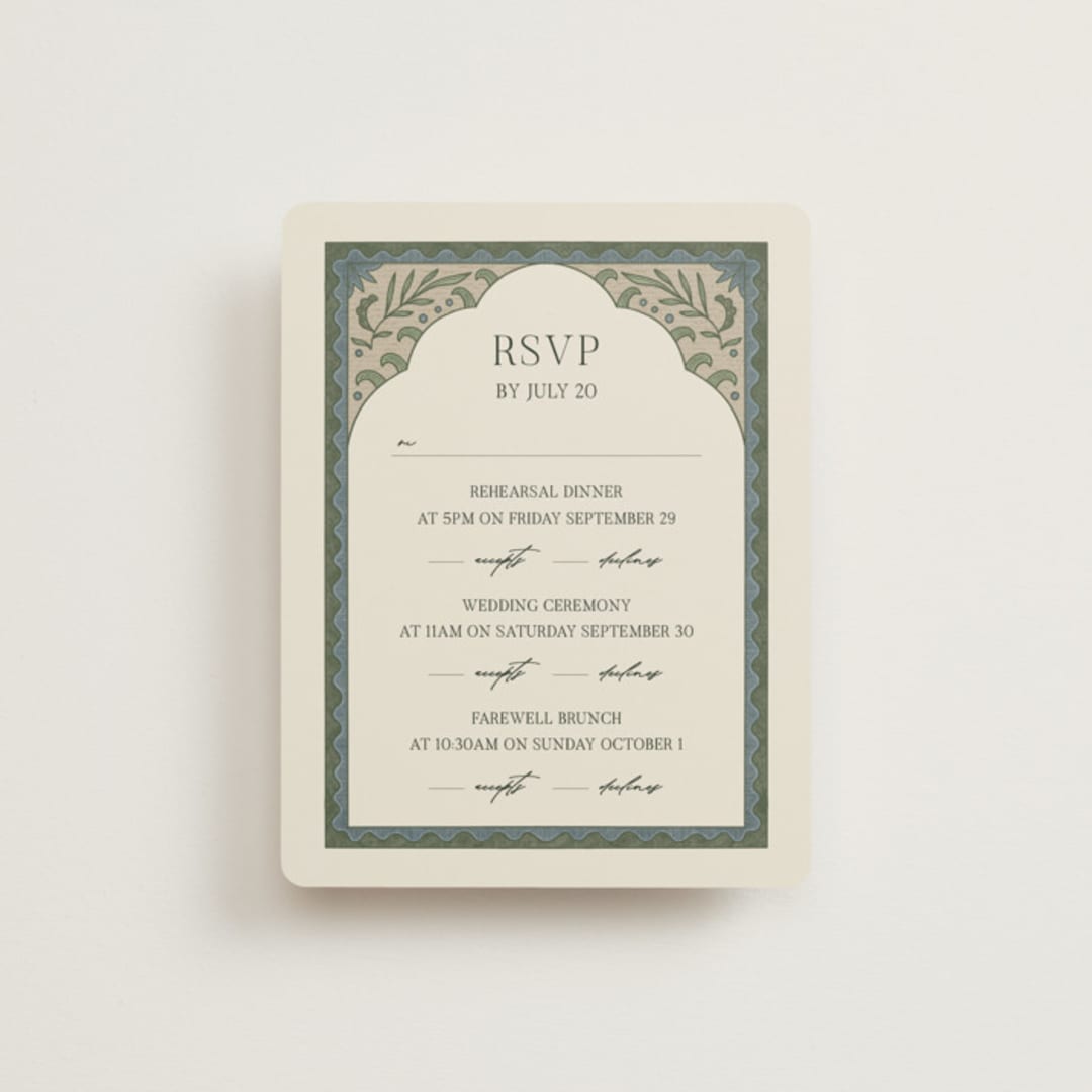 "Century" - Multi-Event RSVP Cards in Robin's Egg by Jen Owens - Front