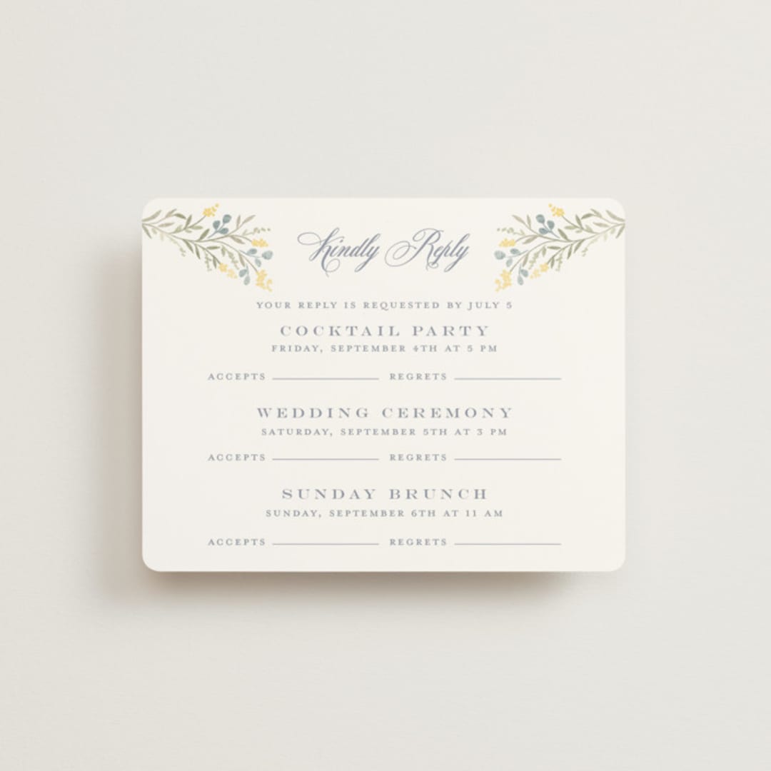 "Monogrammed" - Multi-Event RSVP Cards in Spring by Petra Kern - Front