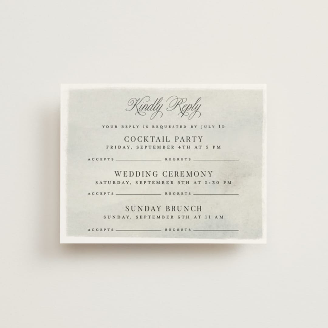 "Countryside" - Multi-Event RSVP Cards in Emerald by Petra Kern - Front