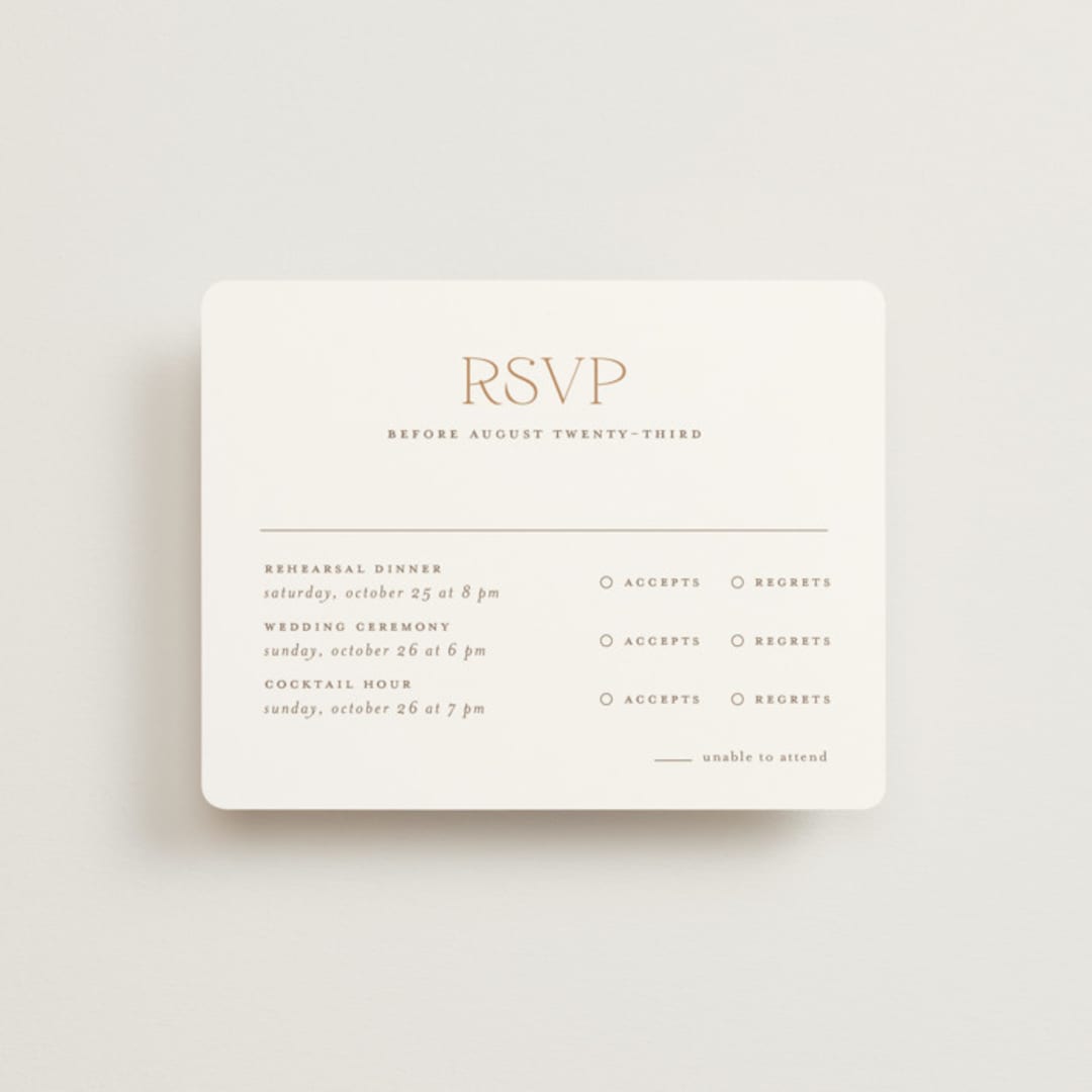"kouignette" - Multi-Event RSVP Cards in Chiffon by chocomocacino - Front