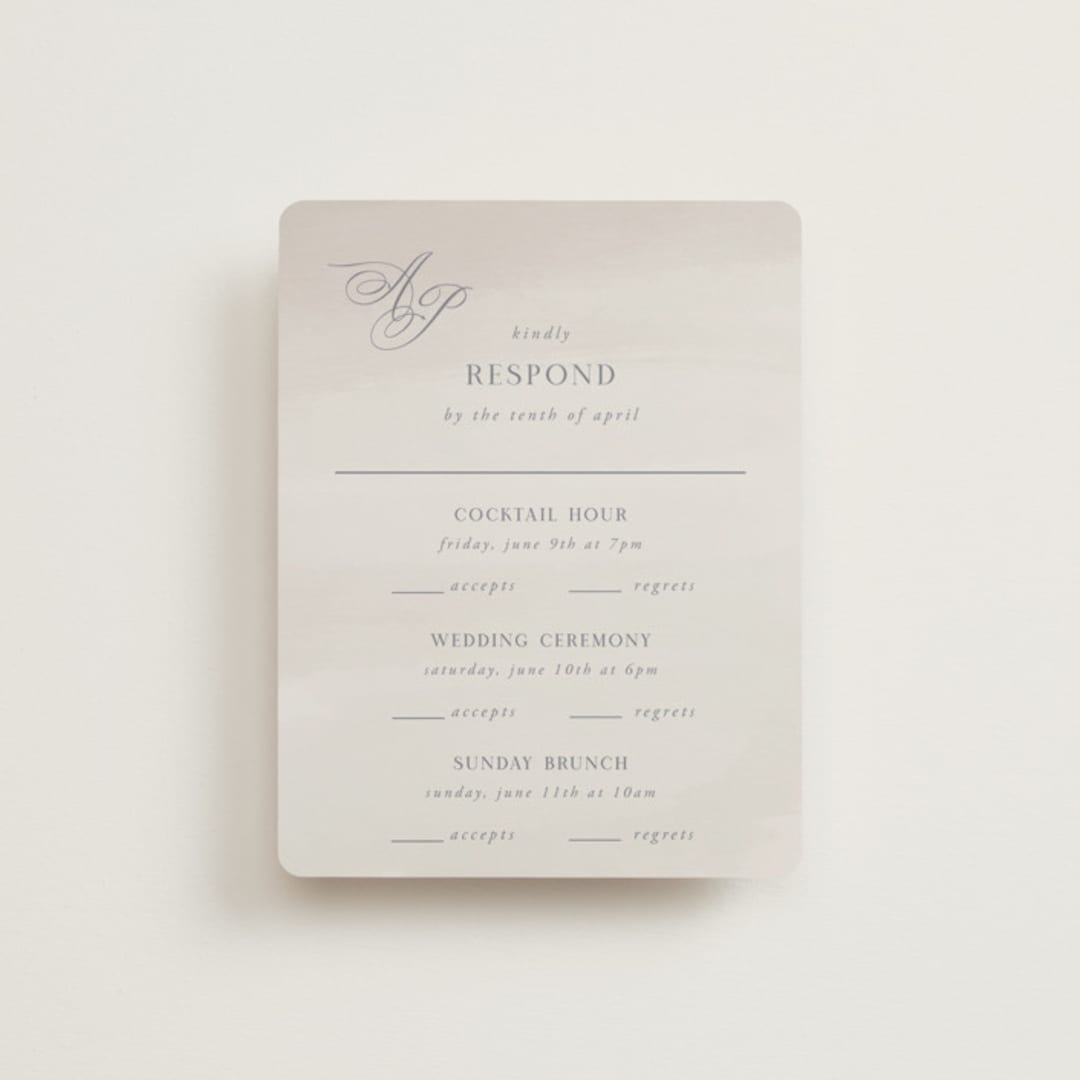 "Regal" - Multi-Event RSVP Cards in Snow by Melinda Denison - Front