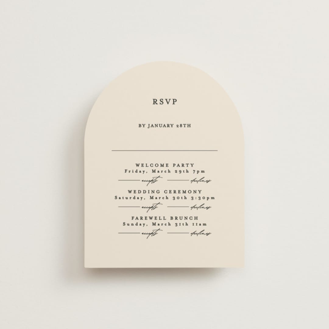 "Infinite" - Multi-Event RSVP Cards in Ivory by Angela Thompson - Front