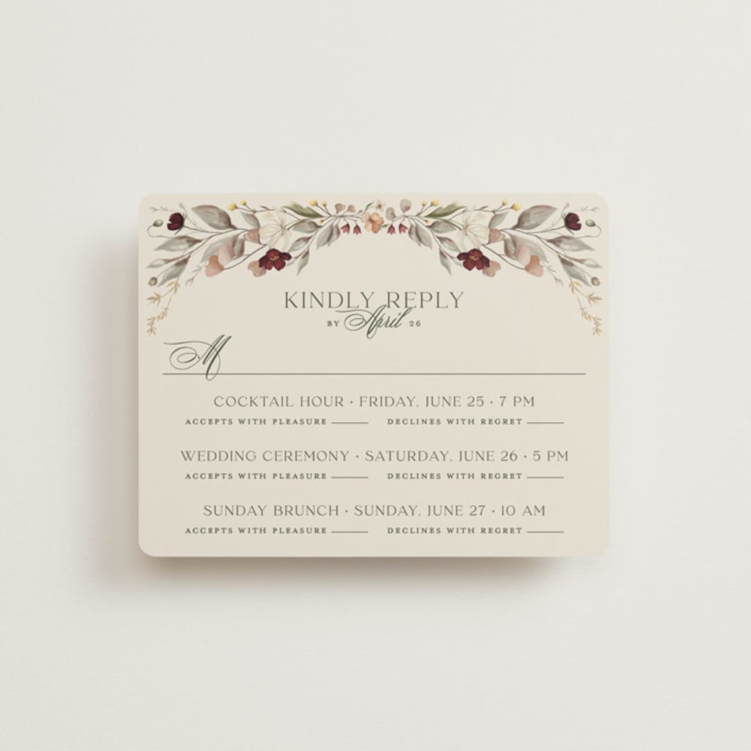 "fleur sauvage" - Multi-Event RSVP Cards in Vert by Erin Deegan - Front