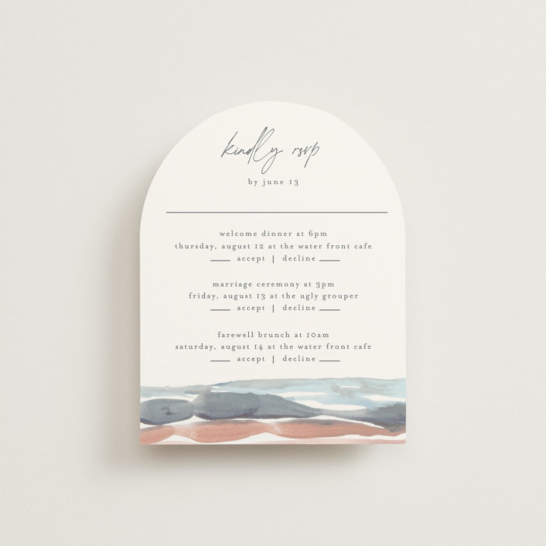 "waves" - Multi-Event RSVP Cards in Beachy by Pixel and Hank - Front
